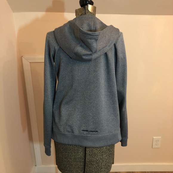 Heather Gunmetal Under Armour Zip Up Sweatshirt - Picture 7 of 8